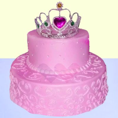 Strawberry princess 2 tier cake